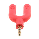 3.5mm Stereo Audio Splitter Earphone Headphone 2 Way Adaptor Keyring Red