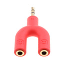 3.5mm Stereo Audio Splitter Earphone Headphone 2 Way Adaptor Keyring Red