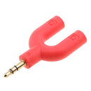 3.5mm Stereo Audio Splitter Earphone Headphone 2 Way Adaptor Keyring Red