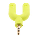 3.5mm Stereo Audio Splitter Earphone Headphone 2 Way Adaptor Keyring Green