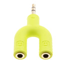 3.5mm Stereo Audio Splitter Earphone Headphone 2 Way Adaptor Keyring Green