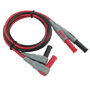 2Pieces Cleqee P1033 90 Degree Silicone Wire Multimeter Test Cable Injection Molded 4mm Banana Plug Test Line Straight to Curved Test Cable