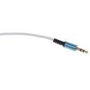 3.5mm Male To 3.5mm Male Coiled Stereo Audio Headphone Cable L-Shaped White