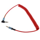 3.5mm (1/8") M-M Coiled Audio Cable Wire Headphone Aux Input Cable Red
