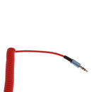 3.5mm (1/8") M-M Coiled Audio Cable Wire Headphone Aux Input Cable Red