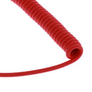 3.5mm (1/8") M-M Coiled Audio Cable Wire Headphone Aux Input Cable Red