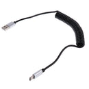 Coiled Type-C Cable for Car, Coiled USB C Charger Cable for Xiaomi 6 5, Galaxy S8, S8+, MacBook, Sony XZ Silver