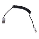 Coiled Type-C Cable for Car, Coiled USB C Charger Cable for Xiaomi 6 5, Galaxy S8, S8+, MacBook, Sony XZ Silver