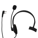 2 Pin Noise Canceling Headset Headphone with PTT Mic for 2 way Radio Walkie Talkie Kenwood Puxing Wouxun Baofeng (Black)