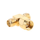 Mini RP-SMA male to dual RP-SMA female T connector adapter pigtail NEW for Wi-Fi