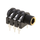 2pcs Gold 6.35mm / 6.5mm 6Pin DIP Stereo Dual Channel Microphone Socket 6.35 /6.5 Audio Straight jack