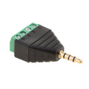 3.5mm 4 Pole Stereo TRRS Audio Vedio Male to 4 Screw Terminal Female Headphone Balum Converter Adapter