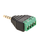 3.5mm 4 Pole Stereo TRRS Audio Vedio Male to 4 Screw Terminal Female Headphone Balum Converter Adapter