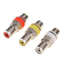 3 Pieces Audio Video RCA Female To Female Coupler Adapter