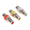 3 Pieces Audio Video RCA Female To Female Coupler Adapter