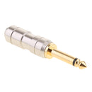 Right Angle Stereo TRS Solder-On 1/4''Inch 6.5mm Replacement Stereo Male Jack Plug Connectors Silver