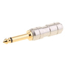 Right Angle Stereo TRS Solder-On 1/4''Inch 6.5mm Replacement Stereo Male Jack Plug Connectors Silver