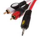 Professional Quality RCA Cable 16.5ft Dual Shielded Gold-Plated 3.5mm Male to 2RCA Male Stereo Audio Y Cable (white/left and red/right sockets)