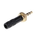 3.5mm Screw Lock Stereo Jack Male Plug Metal Audio Solder Adapter Black