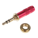 3.5mm Screw Lock Stereo Jack Male Plug Metal Audio Solder Adapter Red