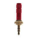 3.5mm Screw Lock Stereo Jack Male Plug Metal Audio Solder Adapter Red