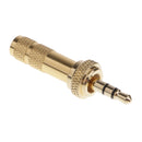 3.5mm Screw Lock Stereo Jack Male Plug Metal Audio Solder Adapter Gold