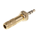 3.5mm Screw Lock Stereo Jack Male Plug Metal Audio Solder Adapter Gold