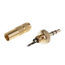 3.5mm Screw Lock Stereo Jack Male Plug Metal Audio Solder Adapter Gold