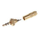 3.5mm Screw Lock Stereo Jack Male Plug Metal Audio Solder Adapter Gold
