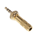 3.5mm Screw Lock Stereo Jack Male Plug Metal Audio Solder Adapter Gold
