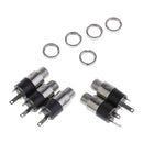 3.5MM Female Plating Stereo Jack Panel Mount Solder Connector Terminals With Locking Nuts-3.5MM Headphone Audio Jack, Pack of 5