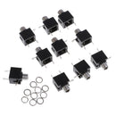 10Pcs/set 3.5mm PCB Panel Mount Stereo Jack Female Socket Connector Earphone Mono TS Jack Socket Adapter