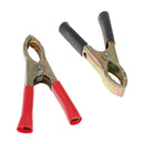 2X Metal Car Battery Clips Crocodile Alligator Test Clamps 10A 75mm Red&Black
