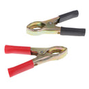 2X Metal Car Battery Clips Crocodile Alligator Test Clamps 10A 75mm Red&Black