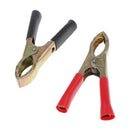 2X Metal Car Battery Clips Crocodile Alligator Test Clamps 10A 75mm Red&Black