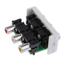 Home 3 RCA Wall Socket Module Modular Outlet Plate Panel Directly Plug