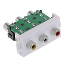 Home 3 RCA Wall Socket Module Modular Outlet Plate Panel Directly Plug