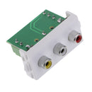 3 Way RCA Wall Socket Module/Modular with Frame Solderless Type for PC AV TV