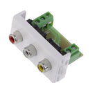 3 Way RCA Wall Socket Module/Modular with Frame Solderless Type for PC AV TV