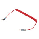 3.5mm Male to Male Stereo Cable Universal Aux Cord Auxiliary/Aux Coiled Stereo Audio Cable for Car Smartphone Tablets Headset PC Laptop Speaker MP3 Players Red