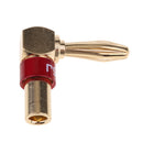 Right Angle 90 Degree Video Audio Speaker Cable Banana Plug Connector Red