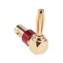 Right Angle 90 Degree Video Audio Speaker Cable Banana Plug Connector Red