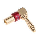 Right Angle 90 Degree Video Audio Speaker Cable Banana Plug Connector Red