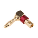 Right Angle 90 Degree Video Audio Speaker Cable Banana Plug Connector Red