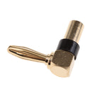 Right Angle Gold Banana Plug Connector Jack for TV DVD Audio Speaker Black
