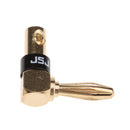 Right Angle Gold Banana Plug Connector Jack for TV DVD Audio Speaker Black