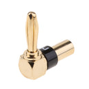 Right Angle Gold Banana Plug Connector Jack for TV DVD Audio Speaker Black