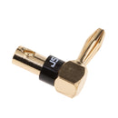 Right Angle Gold Banana Plug Connector Jack for TV DVD Audio Speaker Black