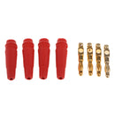4Pcs 5mm Video Audio Speaker Cable Wire Banana Plugs Connectors Jacks with Insulation Cover -red