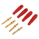 4Pcs 5mm Video Audio Speaker Cable Wire Banana Plugs Connectors Jacks with Insulation Cover -red